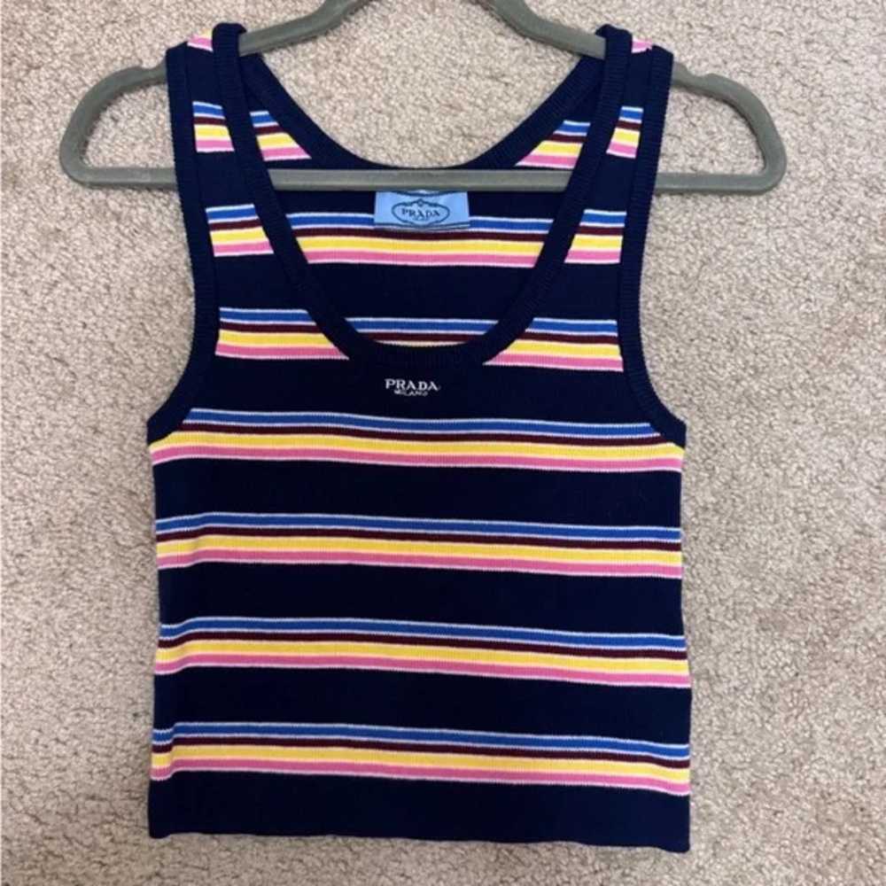 Prada Multicolor Striped Knit Tank